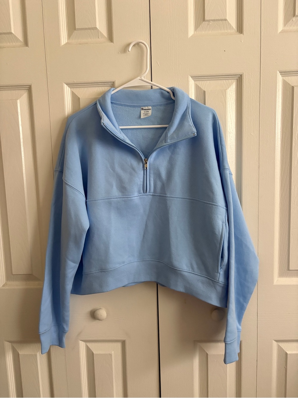 No Boundaries Light Blue Half-Zip Turtleneck Sweatshirt